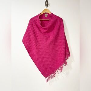Sigrid Olsen Beaded Pink Poncho / Shawl - One Size Petite
